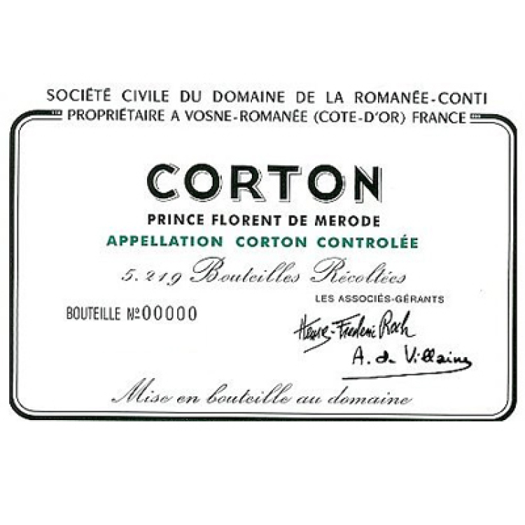 Domaine de la Romanee Conti Corton 2010 Prince Florent de Merode - Afbeelding 2