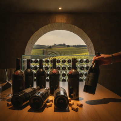 De oorsprong van tignanello en super tuscan wijnen